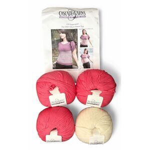 Cascade Yarns 220 100% Superwash Wool Slip Stitch Short Sleeve Top Knitting Kit